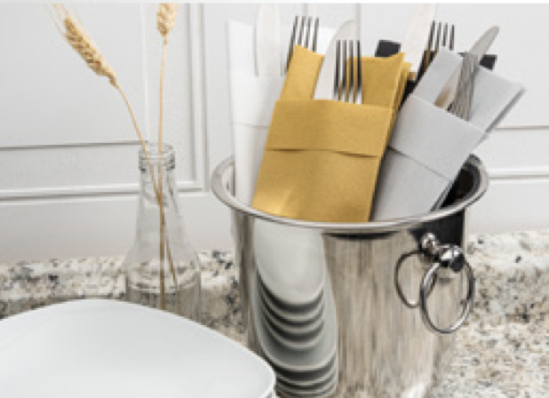 Airlaid-Serviette mit Logodruck für Restaurants – weiches, stoffähnliches Material in Premium-Qualität.