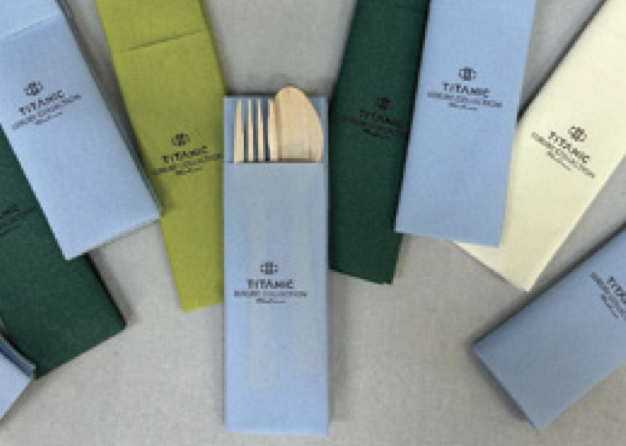 Airlaid-Serviette mit Logodruck für Restaurants – weiches, stoffähnliches Material in Premium-Qualität.